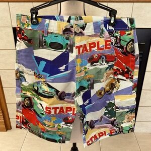 NWT Jeff Staple “Paridis” Racing Theme Cargo Shorts, Men’s Sz 30